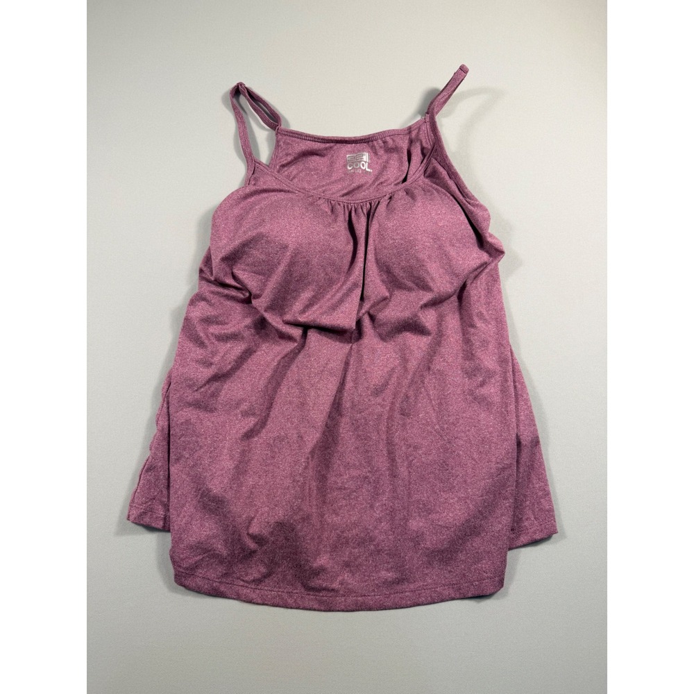 32 Degrees Cool Womens Shelf Bra Camisole Tank Top Purple Heather Small